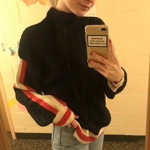 Nasty Gal Black & Red Striped Turtleneck Sweater